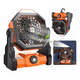 thumbnail image 3 of Ventilador De Camping Portátil Recargable Con Luz Led Naranja, 3 of 5