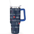 thumbnail image 2 of 40oz Funny Nurse Life Stainless Steel Flip Straw Tumbler Spill Proof Travel Cup Double Wall Vacuum Insulated Coffee Mug with Handle, 2 of 6
