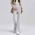 thumbnail image 5 of breaise Maternity High Waist Dress Pants Women Casual Straight Leg Business Work Pants Trendy Over The Belly Pregnancy Trousers M Gray, 5 of 6