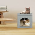 PinkSheep Collapsible Fabric Cat House Cat Bed Cave Cat Cube Condo for Indoor Cats Gray