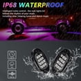 thumbnail image 4 of Lámpara de atmósfera de automóvil Luces LED de roca 6 uds luces LED multicolores ajuste de brillo impermeable con aplicación BT sincronización con función de música para SUV ATV UTV, 4 of 8