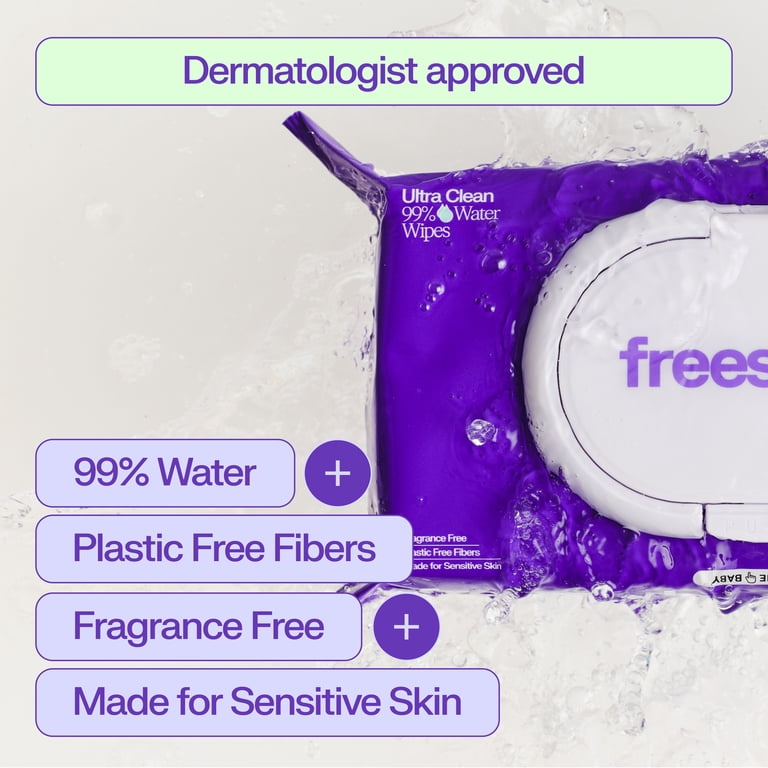 Freestyle Soft Jumbo Baby Wipes for Sensitive Skin, Unscented, 3