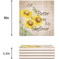 thumbnail image 3 of FMSHPON Life is Better with My Sunflower Set of 8 Coaster for Drinks, Absorbent Ceramic Stone Coasters Cup Mat with Cork Base for Home Kitchen Room Coffee Table Bar Decor, 3 of 4