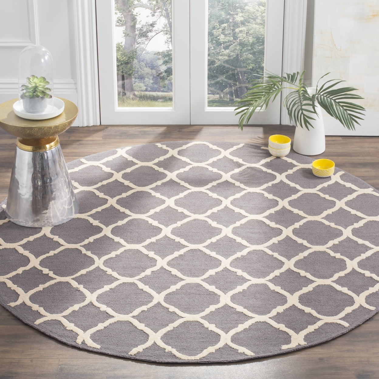 SAFAVIEH Newport Joselyn Geometric Cotton Runner Rug, Grey/Ivory, 2'3" x 10'