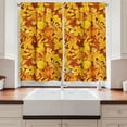 thumbnail image 2 of Ambesonne Tree Kitchen Curtains, Shady Fall Oak Maple Leaf, 55"x39", Earth Yellow Marigold, 2 of 3