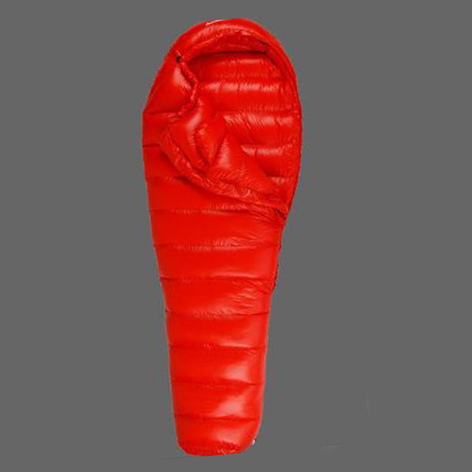 Lightweight Outdoors Mummy Down Sleeping Bag Camping Hiking Backpacking Water The Sleep Bag with Compression Sack , Red 400g, 210x80cm