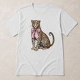 thumbnail image 3 of Leopard Pink Bow Graphic T-Shirt | Unisex Classic Fit Tee | Sizes S–4XL, 3 of 9