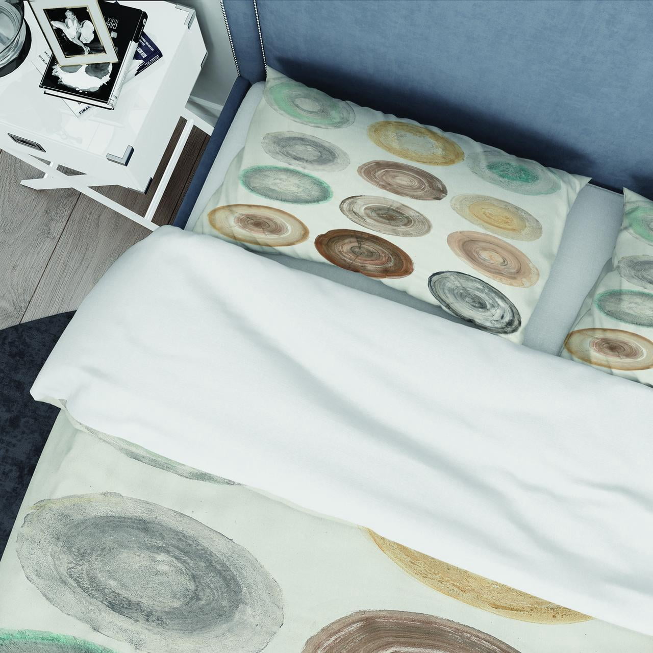 Designart 'Geometric Cream Circles' Geometric Duvet Cover Set