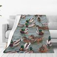 thumbnail image 1 of Balery Mallard Ducks Swimming Manta de Felpa Suave y Acogedora – Cobija de Franela Aterciopelada para Cama, Lavable y Cálida para Sofá, Mascotas, Transpirable-60"x50", 1 of 7