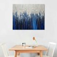 thumbnail image 2 of JEUXUS Blue & Silver Canvas Wall Art, Hand Painted Abstract Oil Painting Wall Art on Canvas, Indigo Wall Picture Painting for Living Room Sofa Decoration (Navy Blue, 16X12inch), 2 of 4
