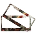 thumbnail image 2 of 2 Pieces Rooster Christmas License Plate Frames Organic Chicken License Plate Frame License Plate Shield Frame Aluminum 2 Round Holes for Men/Women, 2 of 6