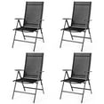 thumbnail image 4 of Gymax Lot de 4 Chaises Pliantes pour Patio et Jardin Extérieur avec Cadre en Acier, Dossier Réglable, 4 of 9
