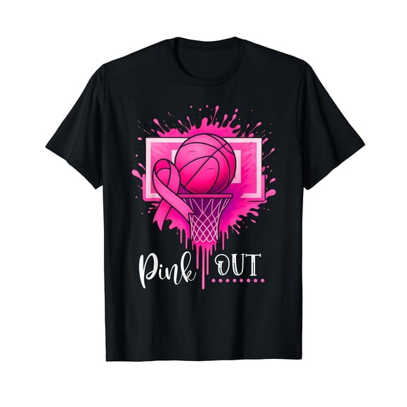 Pink Out Basketball Breast Cancer Awareness T-Shirt