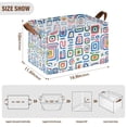 thumbnail image 7 of Yayeee Foldable Storage Basket for Shelves with Handles Waterproof Cloth Bins, Blue Retro Pattern, 7 of 7