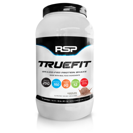 RSP TrueFit Grass-Fed Protein Shake, Meal Replacement with Fiber & Probiotics, Chocolate, (Best Fat Burning Meal Replacement Shakes)