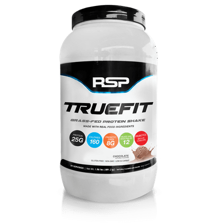 RSP TrueFit Grass-Fed Protein Shake, Meal Replacement with Fiber & Probiotics, Chocolate, (Best Fat Burning Meal Replacement Shakes)