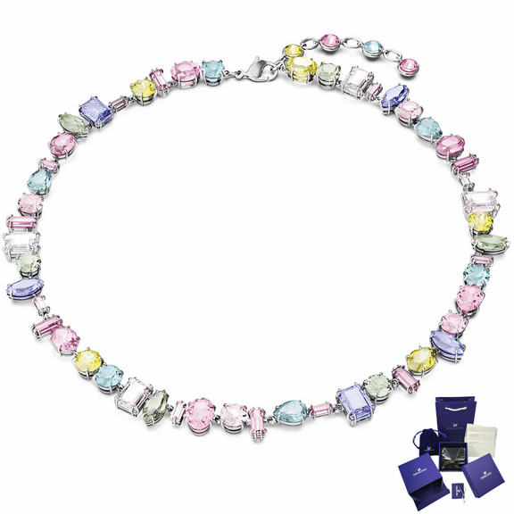 COLLAR CRISTALES SWAROVSKI GEMA MULTI COLOR + KIT DE REGALO