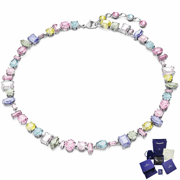 COLLAR CRISTALES SWAROVSKI GEMA MULTI COLOR + KIT DE REGALO