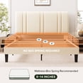 thumbnail image 4 of Einfach Queen Size Bed Frame with Adjustable Upholstered Headboard, Velvet Fabric, Noise-Free, No Box Spring Needed, Easy Assembly, Cream, 4 of 7