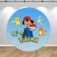 thumbnail image 3 of Fondo redondo para fiesta, tema de Pokémon, fondo para cumpleaños, cubierta elástica, decoración redonda para niños, bola amarilla para mascotas, Pikachu, accesorios, pancarta, 3 of 5