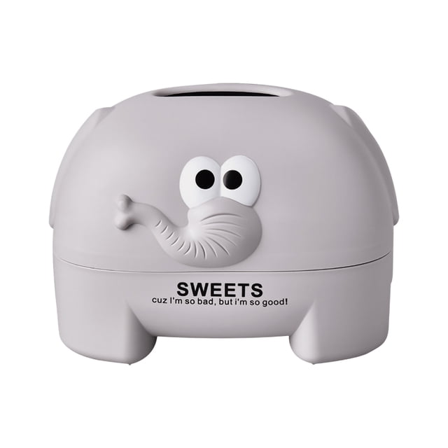 Caja de almacenamiento de pañuelos de dibujos animados, soporte para servilletas de mesa, organizador de caja de papel en rollo para dormitorio, sala de estar, oficina, gris sidaley HA001175-02