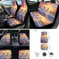 thumbnail image 2 of Jeiento Horse 17 Pcs Auto Seat Cover Full Set with Car Floor Pads Steering Wheel Cover Armrest Cover Seat Belt Pad Keychains Beach Style Cup Coaster Chapstick Holder Car Interior Decor, 2 of 8