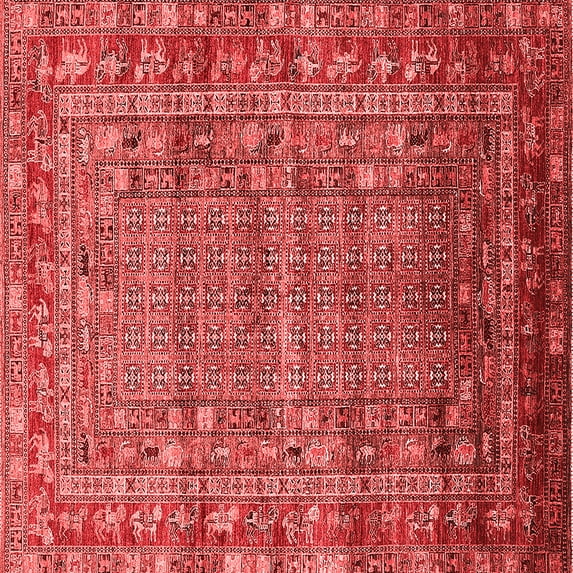 Ahgly Company Indoor Square Oriental Red Industrial Area Rugs, 5' Square
