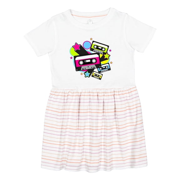 Inktastic The 80s Cassette Tapes Girls Toddler Dress