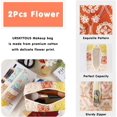 thumbnail image 4 of Bolsa de maquillaje URSKYTOUS Bolsa de cosméticos acolchada de algodón floral x2, 4 of 7
