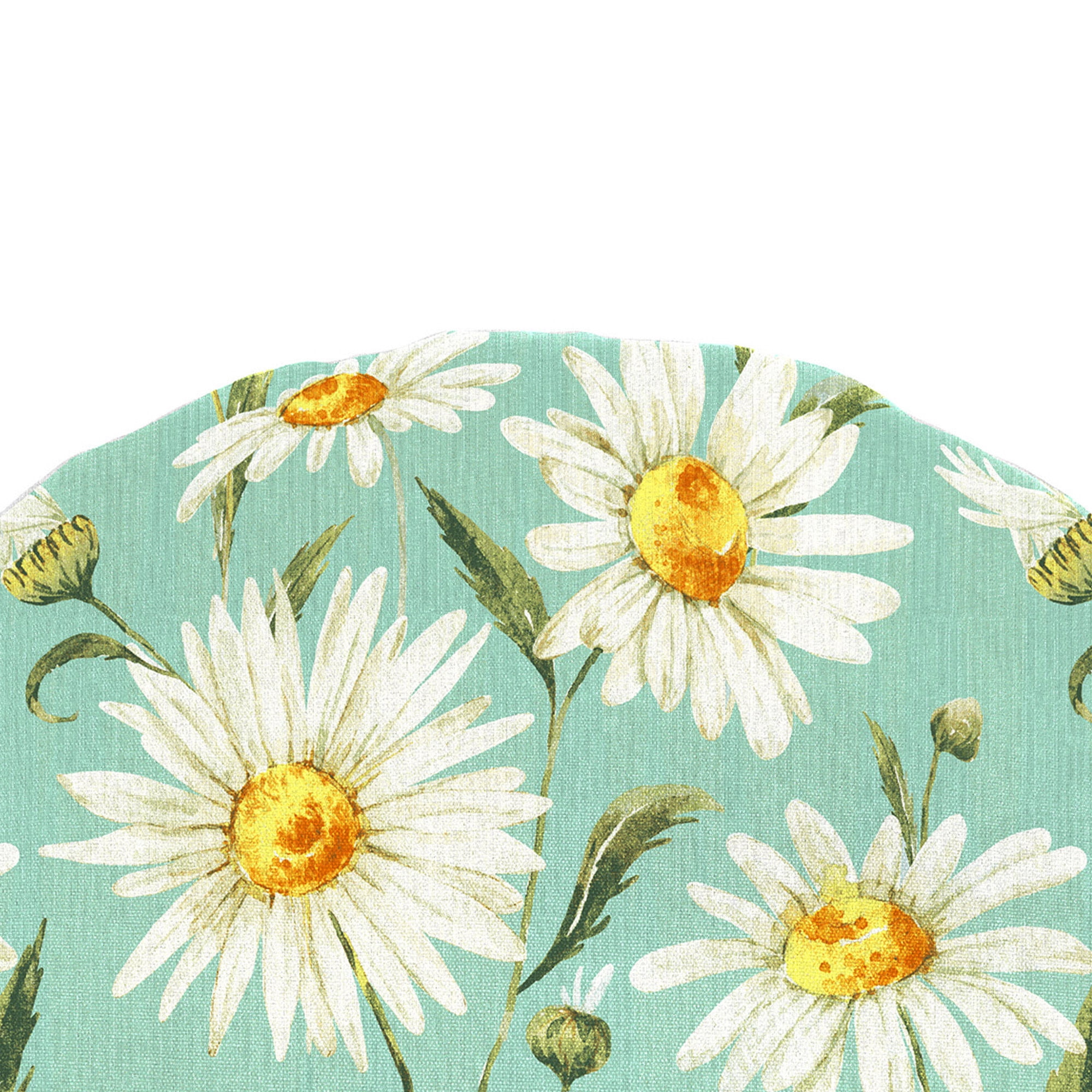 Jordan Manufacturing 18" x 18.5" Daphne Iceberg Aqua Floral Square Contoured Outdoor Chair Pad Seat Cushion (2 Pack)