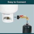 thumbnail image 1 of Propane refill adapter with valve and pressure gauge, fills 1 lb bottle from 20 lb tank, 90 degree elbow design, 1 of 4