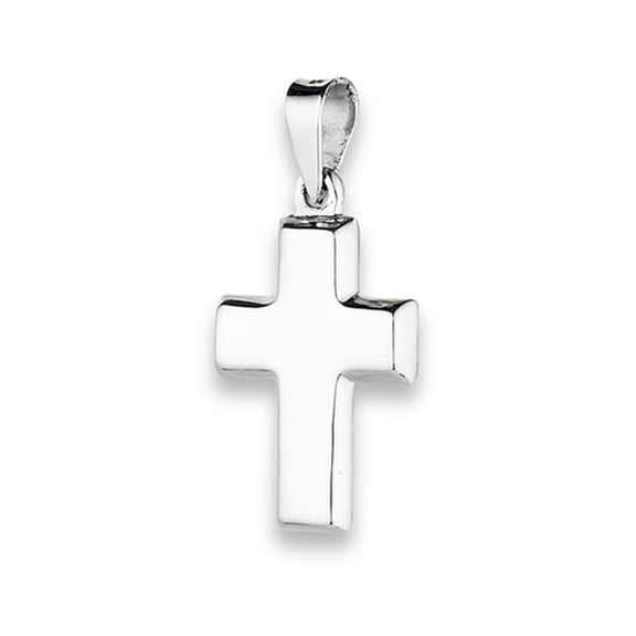 Tiny Cross Pendant .925 Sterling Silver Criss cross Chunky Small High Polish Charm Jewelry Female
