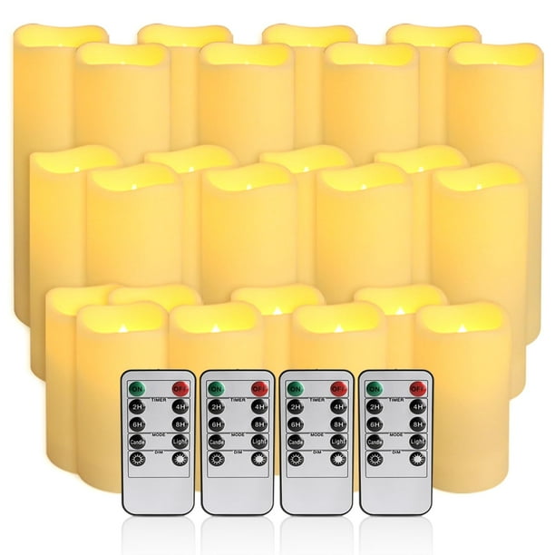 Velas LED sin llama CLTNIKET con control remoto, paquete de 24