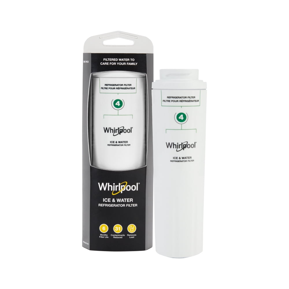 (2 pack) Everydrop by Whirlpool Ice and Water Refrigerator Filter 4, EDR4RXD1, Single-Pack, Green