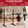 Ladder Balling Wooden Ladder Ball Game Set, Weather Resistant Outdoor Lawn Game with ...