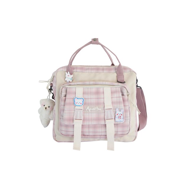 Mochila de Nailon Portátil Informal para Niñas Japonesas JShteea Con Adorno Muñeca Rosa