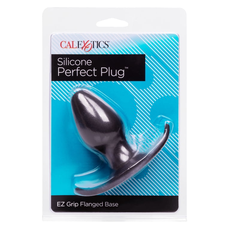 CalExotics Silicone Perfect Anal Plug EZ Grip Flanged Base - Black