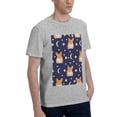 thumbnail image 2 of Bingfone Corgi Lying With Moons And Stars Men'S Loose Fit Short-Sleeve Pocket T-Shirt, 2 of 7