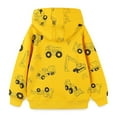thumbnail image 6 of Zanarzt Toddler Zip Up Hoodie Little Boys Fleece Jacket Cartoon Dinosaur Hooded Outerwear Toddler Fall Spring Warm Clothes Yellow,4-5 Years, 6 of 7