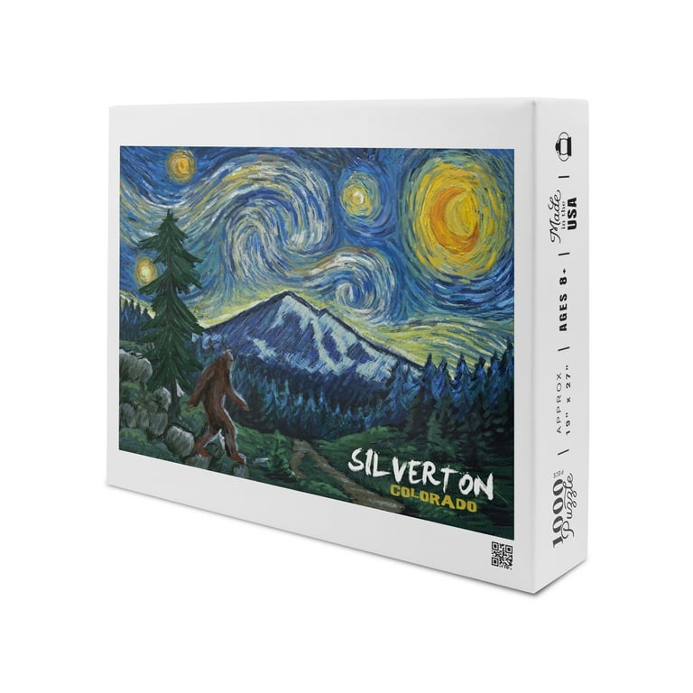 Silverton, Colorado, Bigfoot, Starry Night (1000 Piece Puzzle, Size 19x27,  Challenging Jigsaw Puzzle for Adults and Family, Made in USA) 