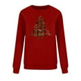 thumbnail image 5 of asdoklhq Winter Sweaters for Women's Round Neck Hoodless Christmas Printed Casual Loose Sweatshirt Wine M, 5 of 7