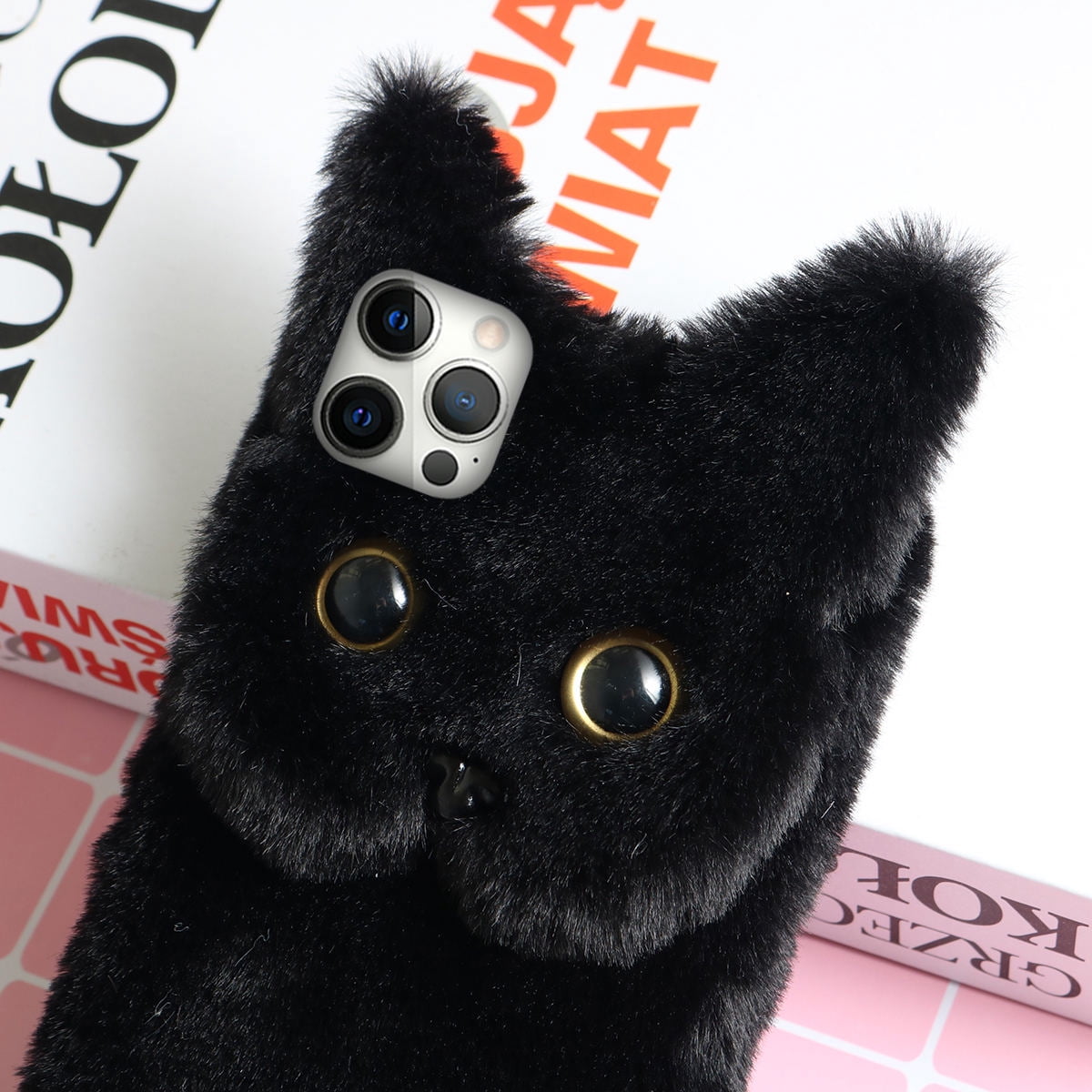 OULII Black Cat Shape Phone Case TPU Shockproof for Daily Use 1Pcs