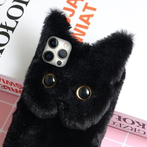 OULII Boîtier de téléphone en forme de chat noir TPU Etanche aux chocs pour usage quotidien 1Pcs