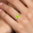 thumbnail image 4 of Gem Stone King 10K Yellow Gold Yellow Lemon Quartz and Lab Grown Diamond 3-Stone Ring for Women | 1.32 Cttw | Oval 8X6MM | Gemstone Birthstone | Size 9, 4 of 6