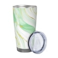 thumbnail image 2 of Cauagu Green And Gold Abstract Marble Pattern 20oz Tumbler,Stainless Steel Vacuum Insulated Tumbler with Lid Insulated Coffee Mug Thermal Cup with Splash Proof Sliding Lid-Without Straw, 2 of 8