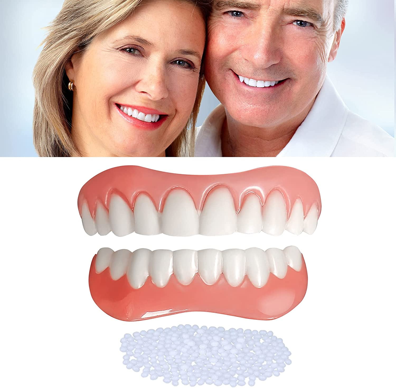 Instant Smile Cosmetic Teeth Matching Set,Instant Smile Comfort Fit Flex Teeth Fake Teeth for