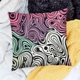 thumbnail image 2 of BANET  Modern Throw Pillow Cushion Cover, Curved Swirled Shapes in Vibrant Colors Tangled and Entrancing Print, Decorative Square Accent Pillow Case 18x18in, 2 of 5