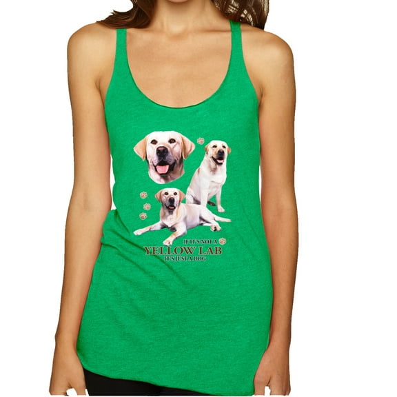 Wild Bobby, If It's Not a Yellow Lab It's Just a Dog Gift | Womens Dog Lover Premium Tri-Blend Racerback Tank Top, Envy, Medium