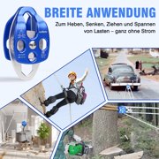 Greteefor Twin Sheave Block and Tackle7700 lbs(35KN), 150Ft x 1/2'' Twin Sheave Block with Braid Rope, 4:1 Lifting Power Sheave Pulley Hoist System for Garage, Attic Heavy Lifting