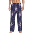 thumbnail image 2 of Goofa Lavender Flowers Printed Soft Pajama Pants for Men, Wide Leg Comfy Casual Lounge Yoga Pants-Large, 2 of 9